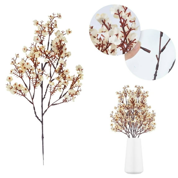 Artificial Cherry Blossom and Gypsophila Stems Lifelike 18.5 Inch Flowering Branches for Home Decor Wedding Centerpieces Table Arrangements Vase Fillers