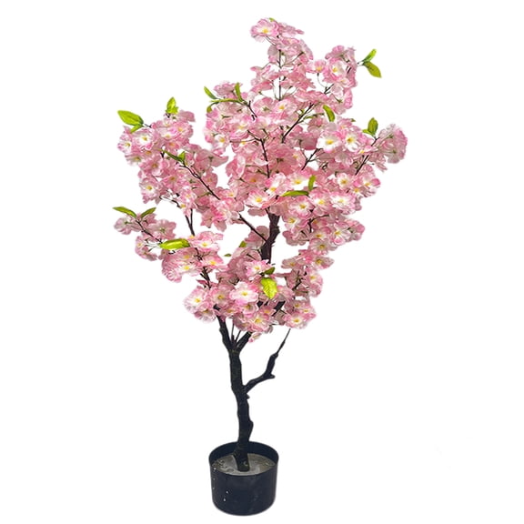 Artificial Cherry Blossom Tree,4FT/5FT Fake Cherry Blossoms Tree ,Flowers Tall Potted Cherry Blossom Tree for Living Room Home House Entryway Bedroom Office Inside Decorations