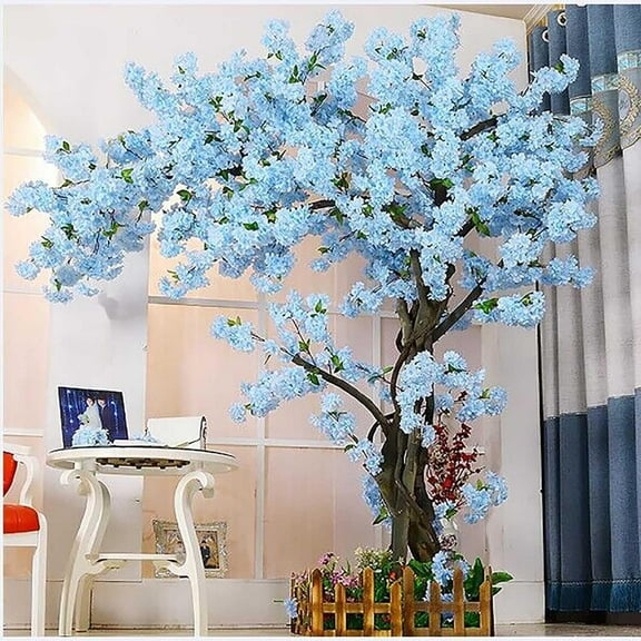 Artificial Cherry Blossom Tree Blue Lilac Blossom Tree for Wedding Arch Decoration Home Decoration 6FT Extending 4.6FT