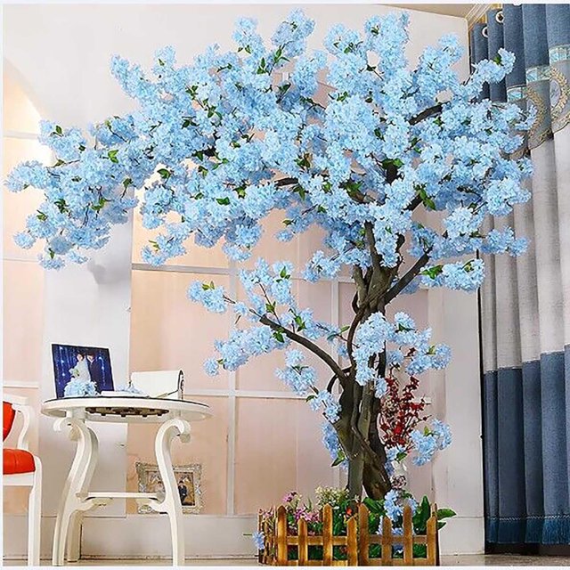 Artificial Cherry Blossom Tree Blue Lilac Blossom Tree for Wedding Arch