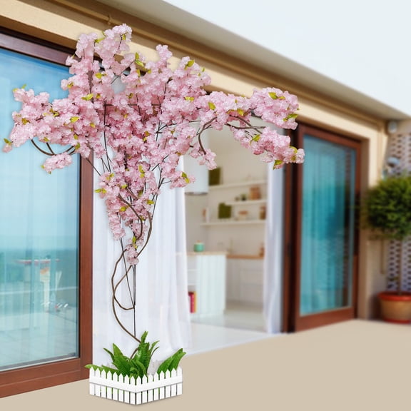 Artificial Cherry Blossom Tree Fake Sakura Tree For Bridal Bouquets Decor US