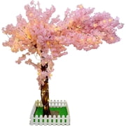 Artificial Cherry Blossom Tree, Fake Tree Artificial Pink Sakura Tree Wishing Tree Christmas Tree 5FT/1.5m for Party, Wedding, Office, Home Decor, Indoor & Outdoor Artificial Plants
