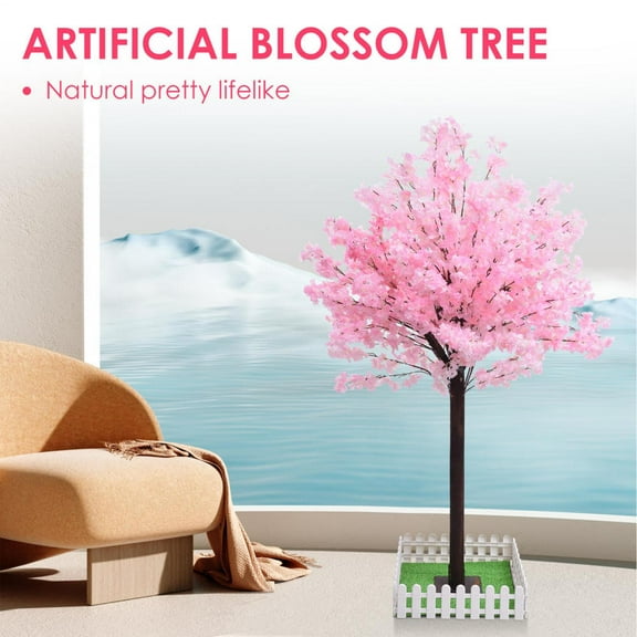 Artificial Cherry Blossom Tree - Pink/White Faux Flower Centerpiece for Christmas Mall & Restaurant Displays (150cm/180cm)