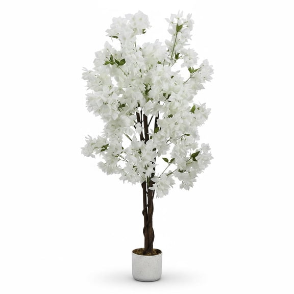 Artificial Cherry Blossom Tree for Home Office 5ft Realistic Faux Flower Plant White or Pink Butterfly cherry blossom white size White