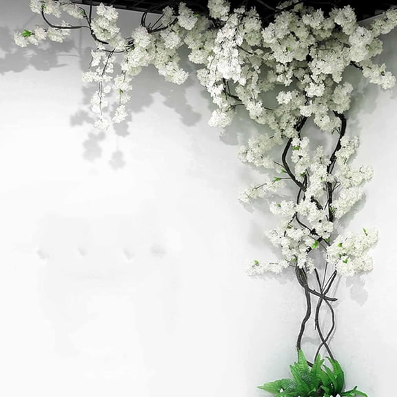 Artificial Cherry Blossom Trees - Flower Background Walls with Simulated Branch and Rattan Design - for Indoor Ceiling Air Conditioning Pipe Ornamental