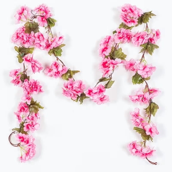 Artificial Cherry Blossom Vine - 1pc Decorative Hydrangea Flower for Weddings & Home Decor