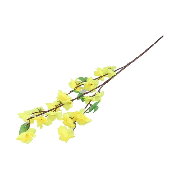 Artificial Cherry Plum Peach Blossom Branch Fake Silk Flower Tree Home Dec Table Decoration Christmas Valentine'S Day Gifts Yellow Smile Home