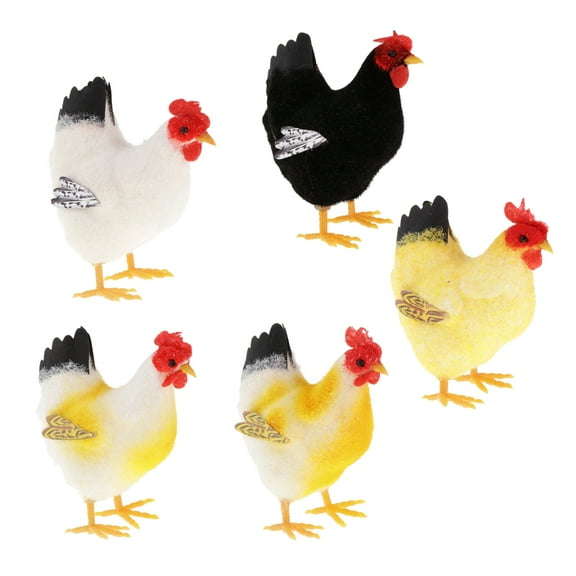 Artificial Chicken Hen Farm Animals Figurine Figures Ornament Garden Decor