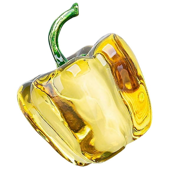 ifundom Yellow Crystal Chili Pepper Figurine for Tabletop and Desktop Decor, Modern Style Home and Office