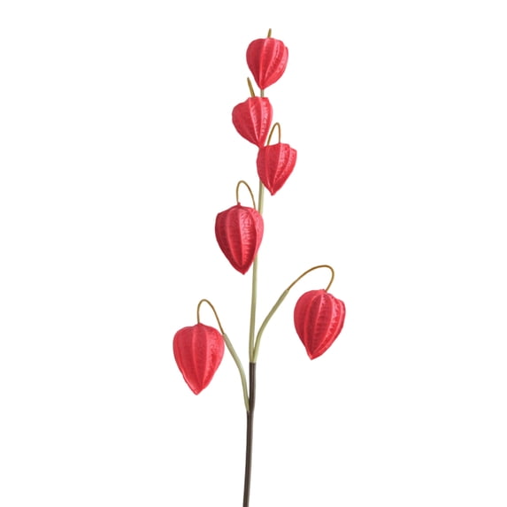 Artificial Chinese Lantern Fruit Branch, Fake Physalis Alkekengi Stem for Home Living Room, Wedding & Autumn Fall Decor
