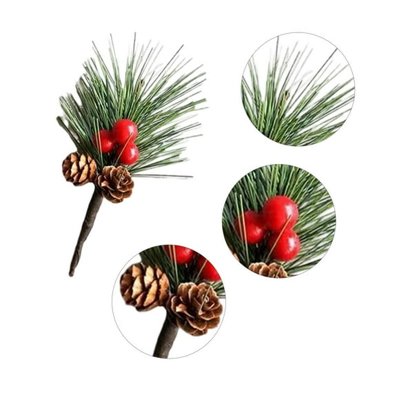 Artificial Christmas Branches, DIY Wreath Making Kit with Faux Pinecones and Berries for Christmas Tree Decoration, Festive Home Decor, Indoor Outdoor Use, 10 Pieces Set