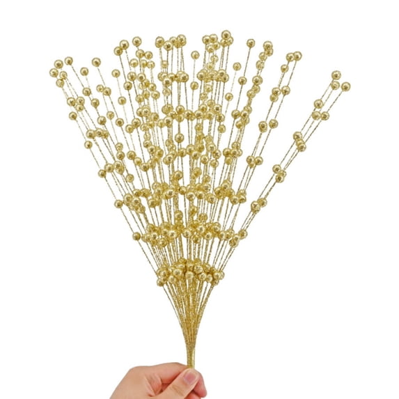 Artificial Christmas Decoration,1Pack Christmas Glitter Berries Stem,16.93 inches Artificial Christmas Pick, for Christmas Tree Ornaments, DIY Xmas Wreath, Crafts, Holiday Home Decor