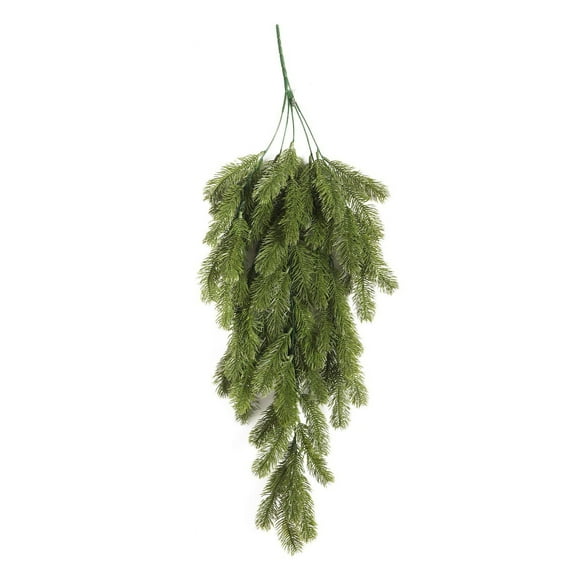 Artificial Christmas Door Swag, 30 Inch Fake Pine Teardrop Wreath for Indoor Outdoor Decor, Frosted Real Touch Greenery for Door, Mantle and Fireplace