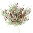 thumbnail image 1 of Artificial Christmas Floral Picks Snowy Cedar Christmas Sprays Picks with Berries Winter Greenery Stems for Tree Wreath Floral Arrangement Vase Decor 5PCS, 1 of 6