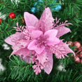 thumbnail image 1 of Artificial Christmas Flowers Decorations Glitter Xmas Flowers Christmas Picks Tree Wreaths New Year Wedding Party Ornaments Light Purple, 1 of 5