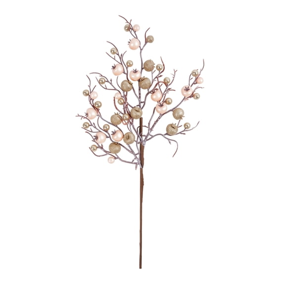 Artificial Christmas Flowers, Pearl Berry Picks Stem, 1 Pack Artificial Stem Branch, for Holiday Christmas Tree Decor DIY Garland Wreath Home Party Decoration