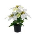 thumbnail image 1 of Artificial Christmas Flowers, Potted Christmas Decoration, Simulated Christmas Flower Pot for Living Room Tabletop, Plastic, 32x26x26cm, Indoor Outdoor Use, Party Staircase Layout, 1 of 7