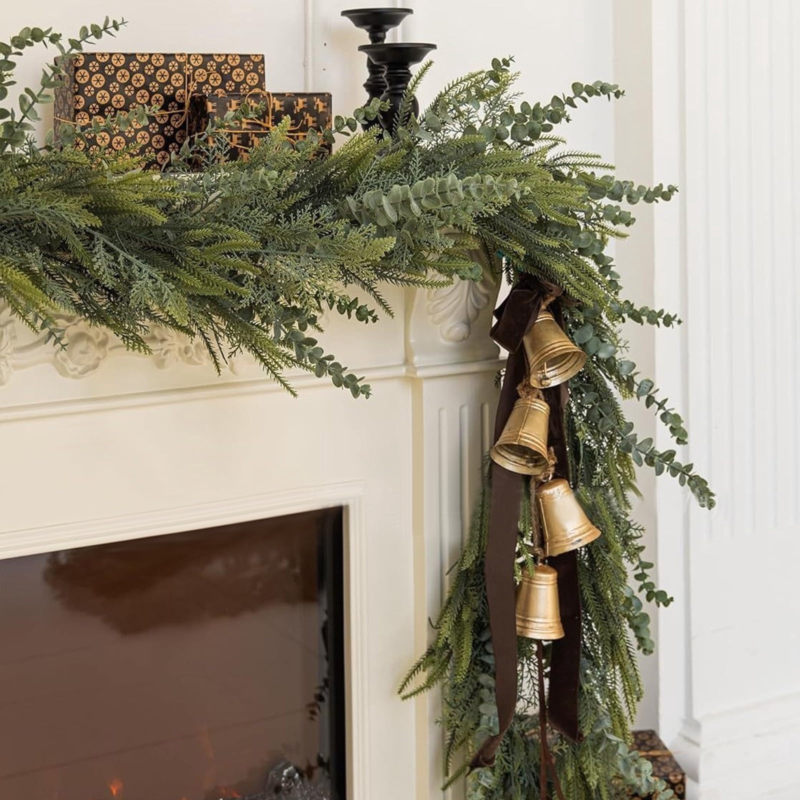 Artificial Christmas Garland, 70-Inch Pine Needle Leaf Rattan Wreath ...