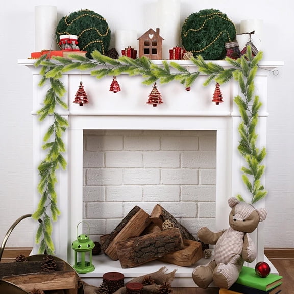 Artificial Christmas Garland One Point Eight Meters Rattan Plastic Soft Rubber Pines Needle Green Leaves Decorative Strip Pines Cedar Rattan Christmas Decorations