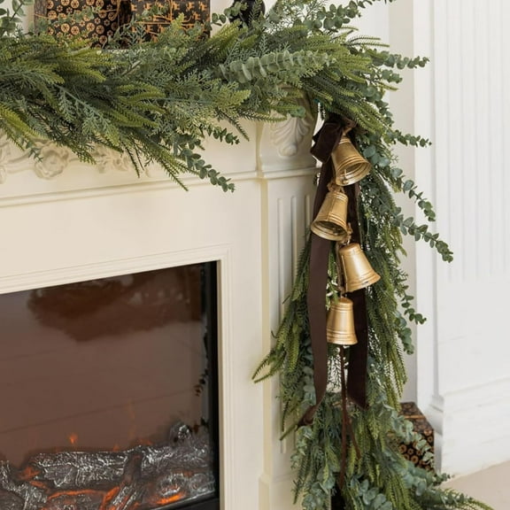 Artificial Christmas Garland with Pine Needles & Berries | 106-Inch Green Faux Vine Decor for Indoor Outdoor Holiday Wedding Party Living Room Decoration