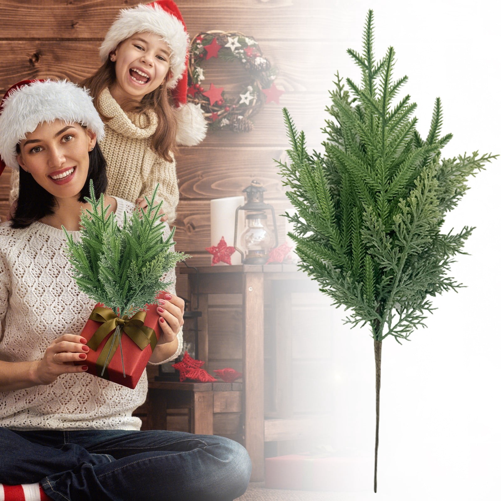 Artificial Christmas Greenery Bundles - Realistic Needle Stems For ...