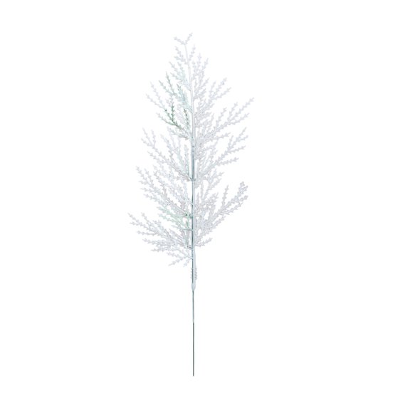 Artificial Christmas Greenery Spray – Plastic Decorative Pine Branch with White Tips – Reusable Holiday Floral Accent for Home, Bouquets & Crafts
