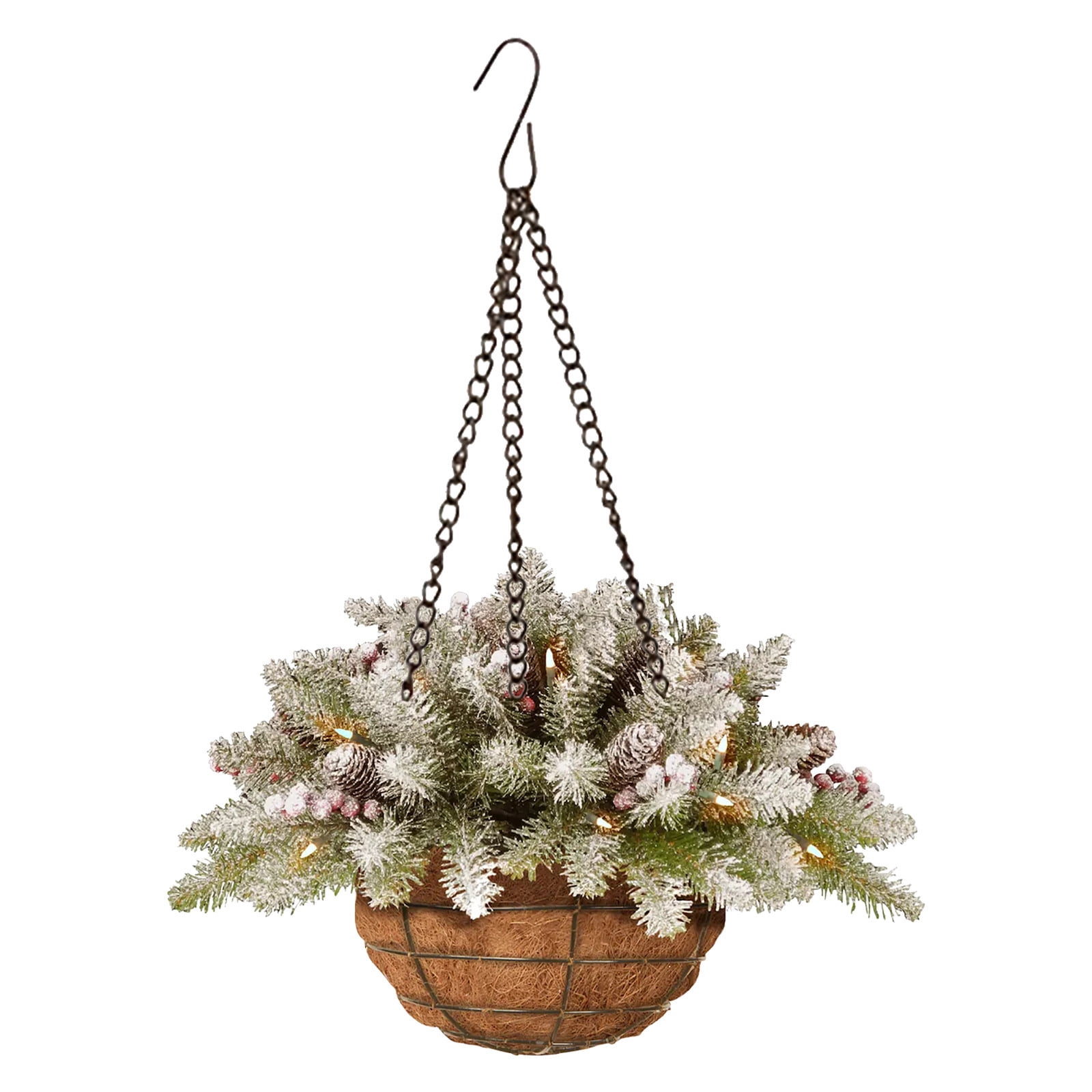 Artificial Christmas Hanging Baskets Metal Hanging Planter Basket with