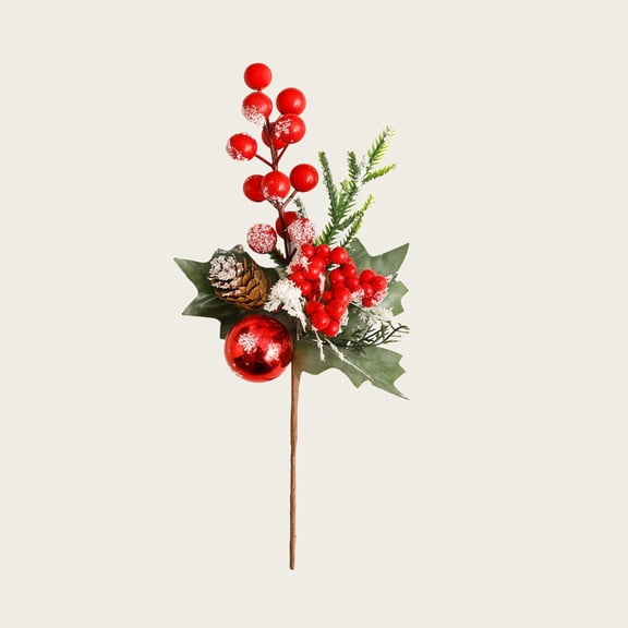 Artificial Christmas Picks with Berries,Holiday Greenery Stems for Floral Arrangements,DIY Crafts,Christmas Tree Decorations,Winter Centerpieces and Home Holiday Decor, Pine Branches