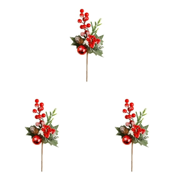 Artificial Christmas Picks with Berries,Holiday Greenery Stems for Floral Arrangements,DIY Crafts,Christmas Tree Decorations,Winter Centerpieces and Home Holiday Decor, Pine Branches