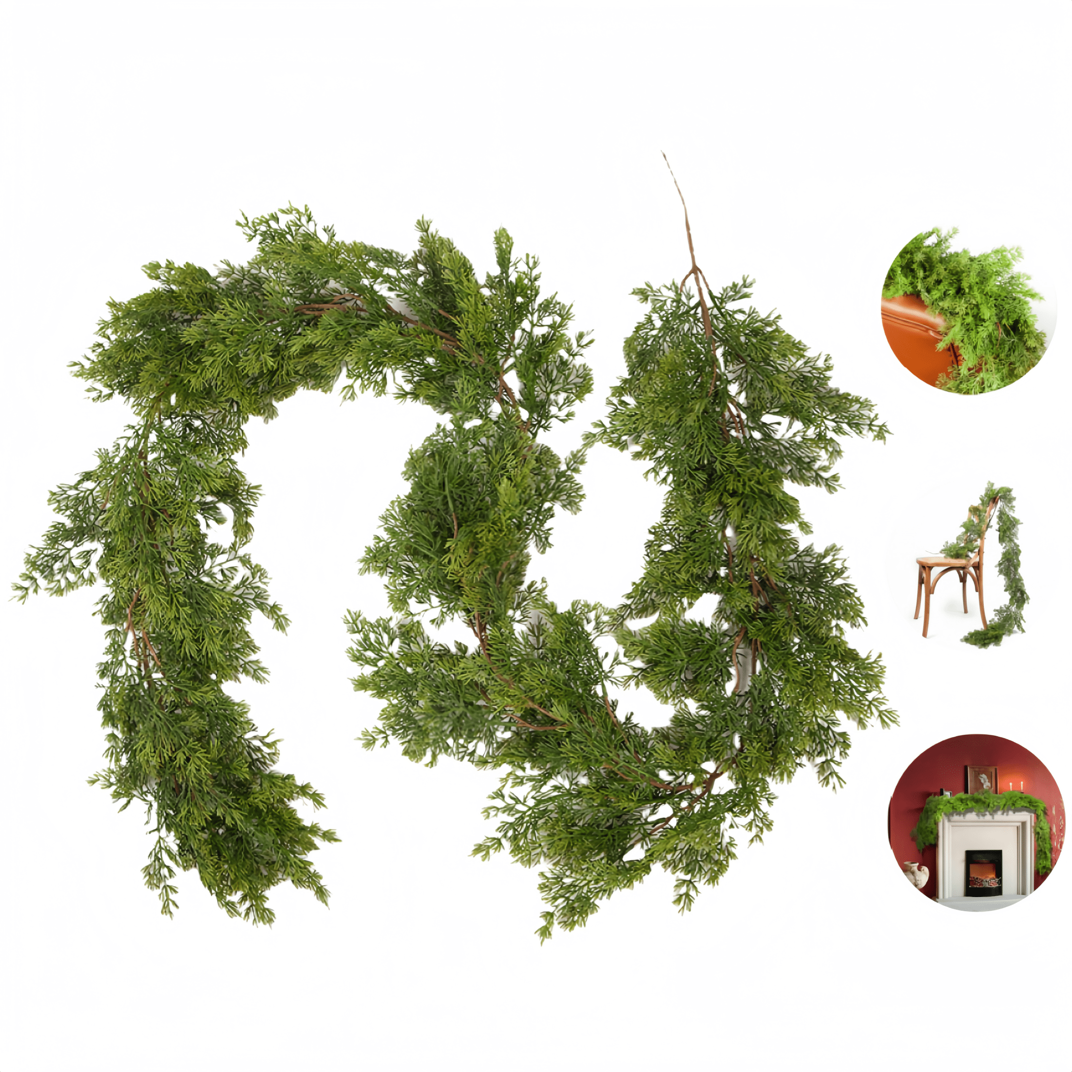 Artificial Christmas Pine Garland Soft Touch Faux Greenery for Door