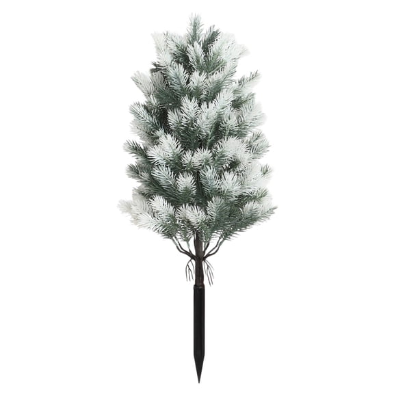 Artificial Christmas Pine Tree Stake, Fake Cedar Branch Outdoor Holiday Yard Decor for Porch, Pathway and Garden
