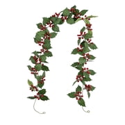 Artificial Christmas Pinecones and Vinea Red Berries Garland for Festive Indoor Decor, Holiday Decorations, and Party Displays, Reusable and Easy to Shape