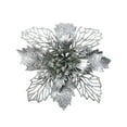 thumbnail image 1 of Artificial Christmas Poinsettia Flowers,Artificial Poinsettia with Clips Christmas Decor,Glitter Poinsettia Christmas Ornaments,Christmas Tree Flower Decorations with Stems,Xmas Wreath Party Decor, 1 of 3
