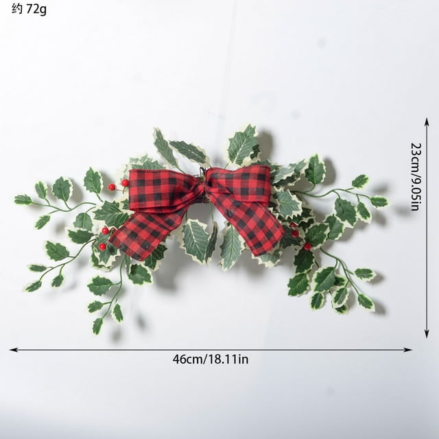 Artificial Christmas Red Berries Swag, Greenery Winter Pine Needles