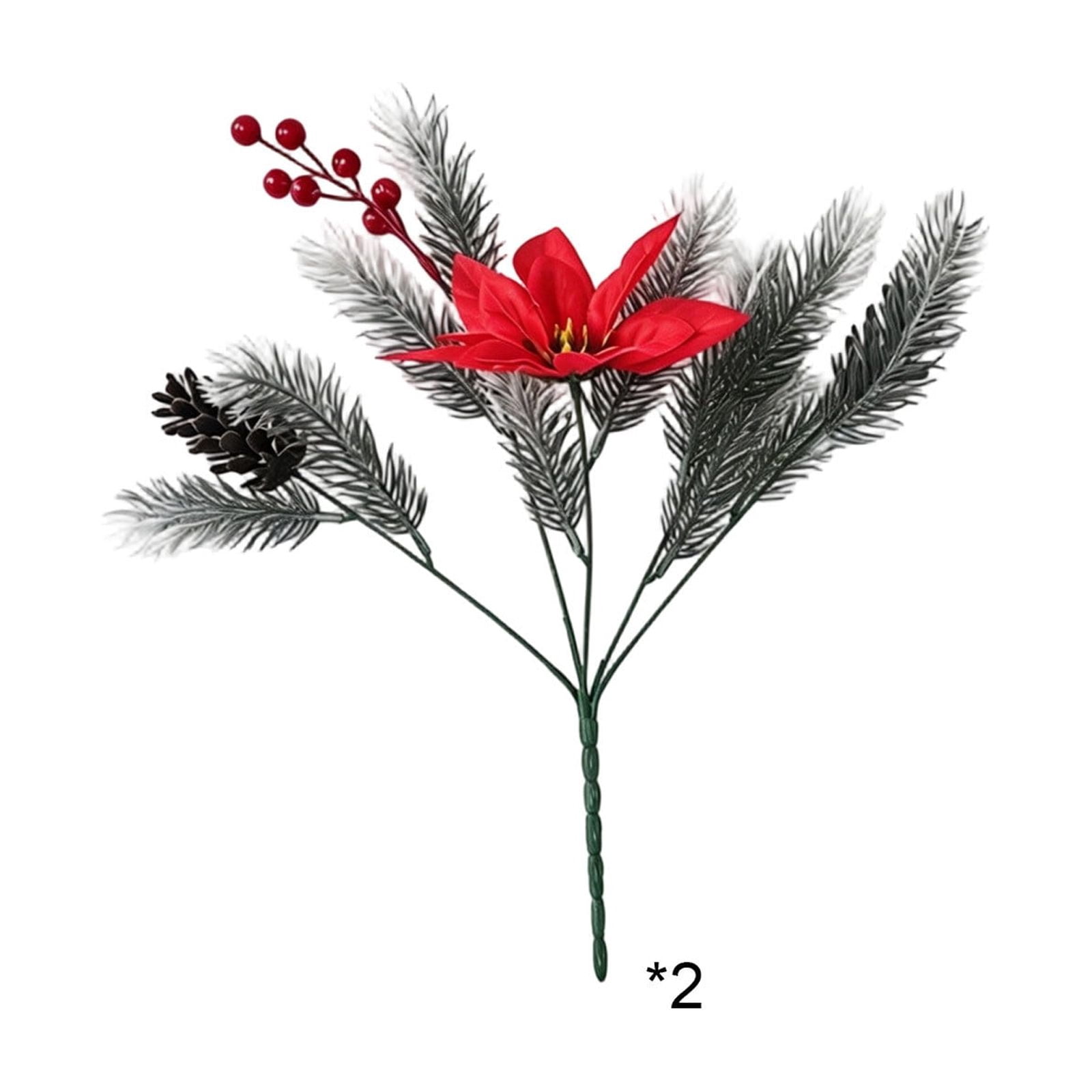 Ruby Slippers Diy Artificial Christmas Spruce Branches with Red Berries Pinecones ...
