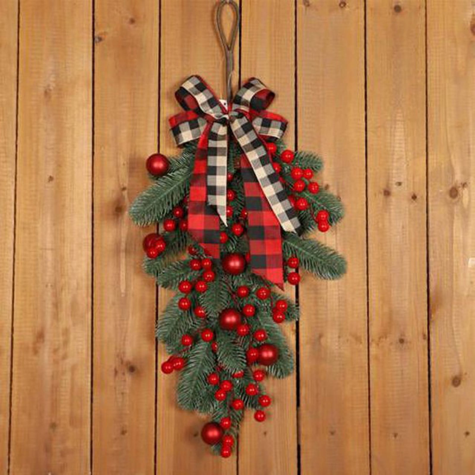 Artificial Christmas Swags 23.6 Inch Cordless Prelit Stairway Trim