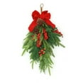 thumbnail image 1 of Artificial Christmas Teardrop Swag, Greenery Wreath with Red Berries Pinecones, Mini Holiday Decor for Indoor Outdoor Use on Front Door, Window, Cabinet, Table and Farmhouse Winter Decorations, 1 of 6