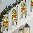 thumbnail image 1 of Artificial Christmas Teardrop Swag Trim, Artificial Christmas Teardrop Swags, Stair Decoration with LED Lights, Christmas Swags, Luminous Christmas Staircase Decorations, for Front Door Wall Window, 1 of 6