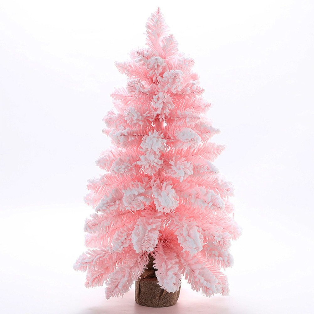 Artificial Christmas Tree 30cm/45cm/60cm Pink Desktop Flocking Xmas