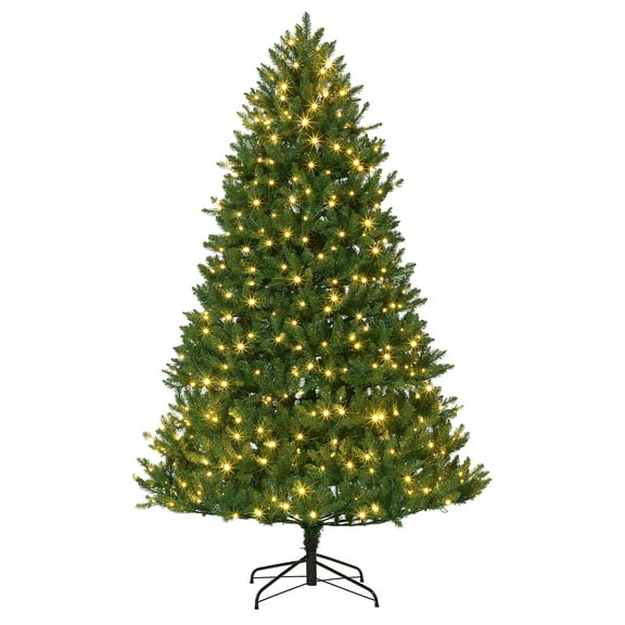 Artificial Christmas Tree, 4.5Ft/6Ft/7Ft/9Ft Pre-Lit Christmas Tree, PE/PVC Tips, Easy Setup 3 Steps, Flame Retardant for Home Holiday Decor,Easy Assembly, Base