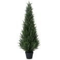 Artificial Christmas Tree 4Ft Outdoor Artificial Topiary Cedar Plants Fake Tree UV Rated Potted