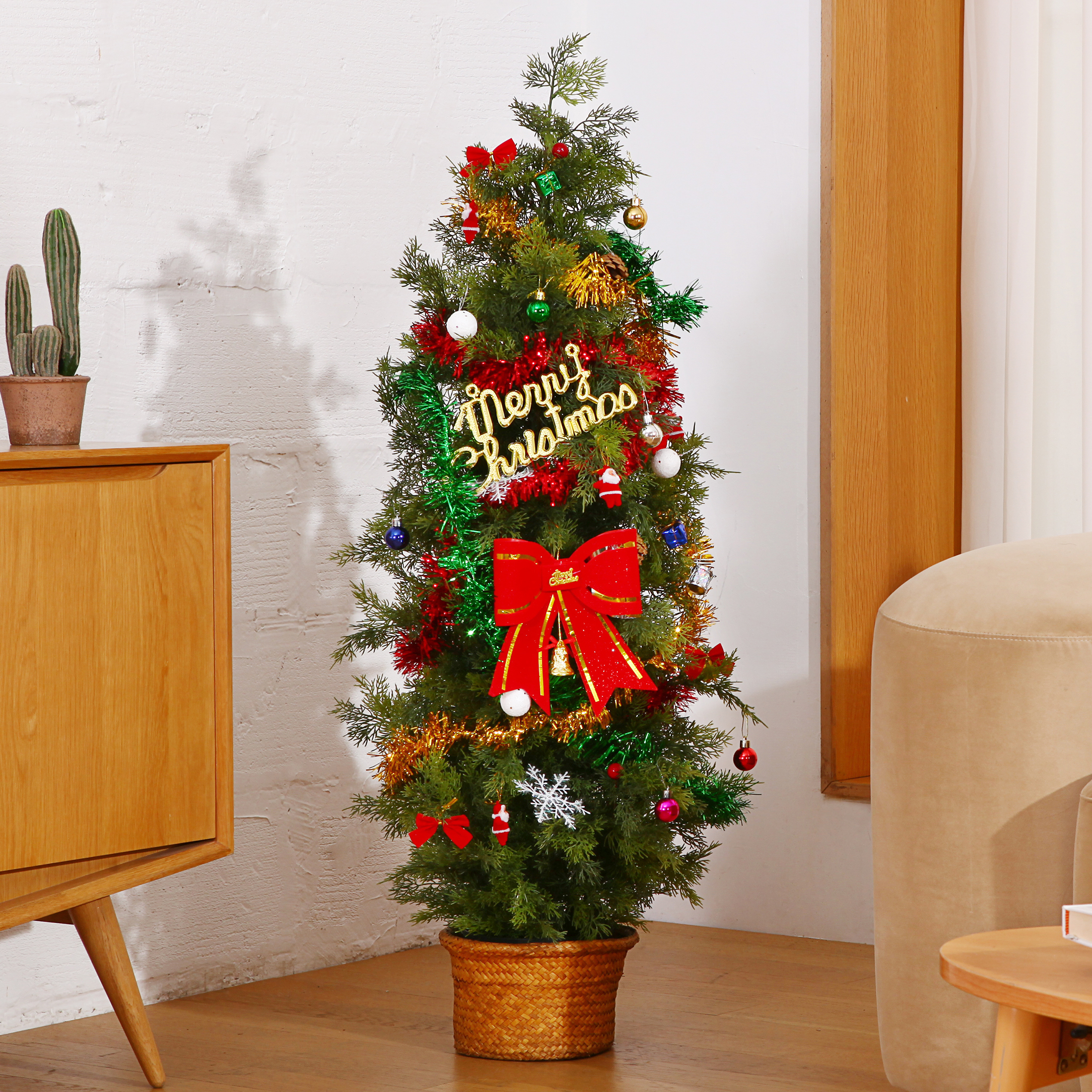 Artificial Christmas Tree 4Ft Outdoor Artificial Topiary Cedar Plants