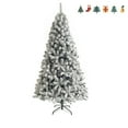 thumbnail image 1 of Artificial Christmas Tree 7 FT, 1300 Branches PVC Flocked Christmas Tree, Hinged Xmas tree for Home Christmas Ornaments, White, 1 of 9