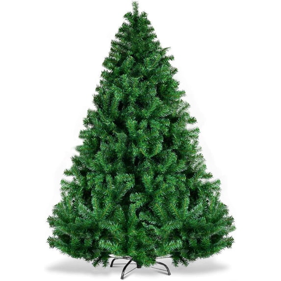 Artificial Christmas Tree, 7FT Premium Pine Unlit Holiday Decoration, Full Size Décor Easy Assembly Metal Stand