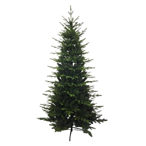Artificial Christmas Tree, 7ft Premium Hinged Design with Warm White and Colorful Lights, 8 Adjustable Lighting Modes, Skinny Christmas Tree, Elegant Holiday Decorations, Easy to Assemble, Metal Base