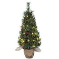thumbnail image 1 of Artificial Christmas Tree 90 cm with 78 Lighting, Battery Operated 8 Modes LED Jute Base PE Pine Needle Table Christmas Tree Metal for Home, Office, 1 of 6