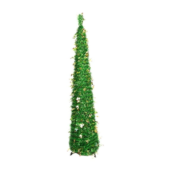 Artificial Christmas Tree Christmas Gold Color Round Piece Christmas Tree Tree with Bottom Stand 1.5 Meters Pet Christmas Folding Decoration Christmas Tree Ornaments