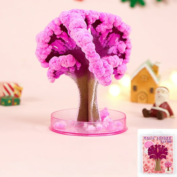 Artificial Christmas Tree,Fake Christmas Tree Artificial and Dried Flower Magic Growing Tree Paper Sakura Crystal Trees Desktop Cherry Blossom Toys Ornaments Toy Novelty Xmas Gift (Colorful)