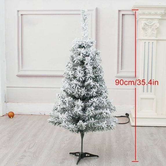 Artificial Christmas Tree,Flocked Christmas Tree Unlit Pencil Hinged Pine Tree with Metal Stand,Artificial Premium Spruce Full Tree Slim Xmas Snowy Tree for Indoor and Outdoor Use