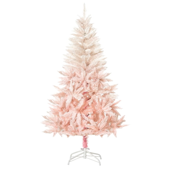 Artificial Christmas Tree, HOMCOM 7ft Unlit Spruce Artificial Christmas Tree with Realistic Branches and 1000 Tips, Pink, Pink Christmas Tree,Plastic Small Christmas Tree